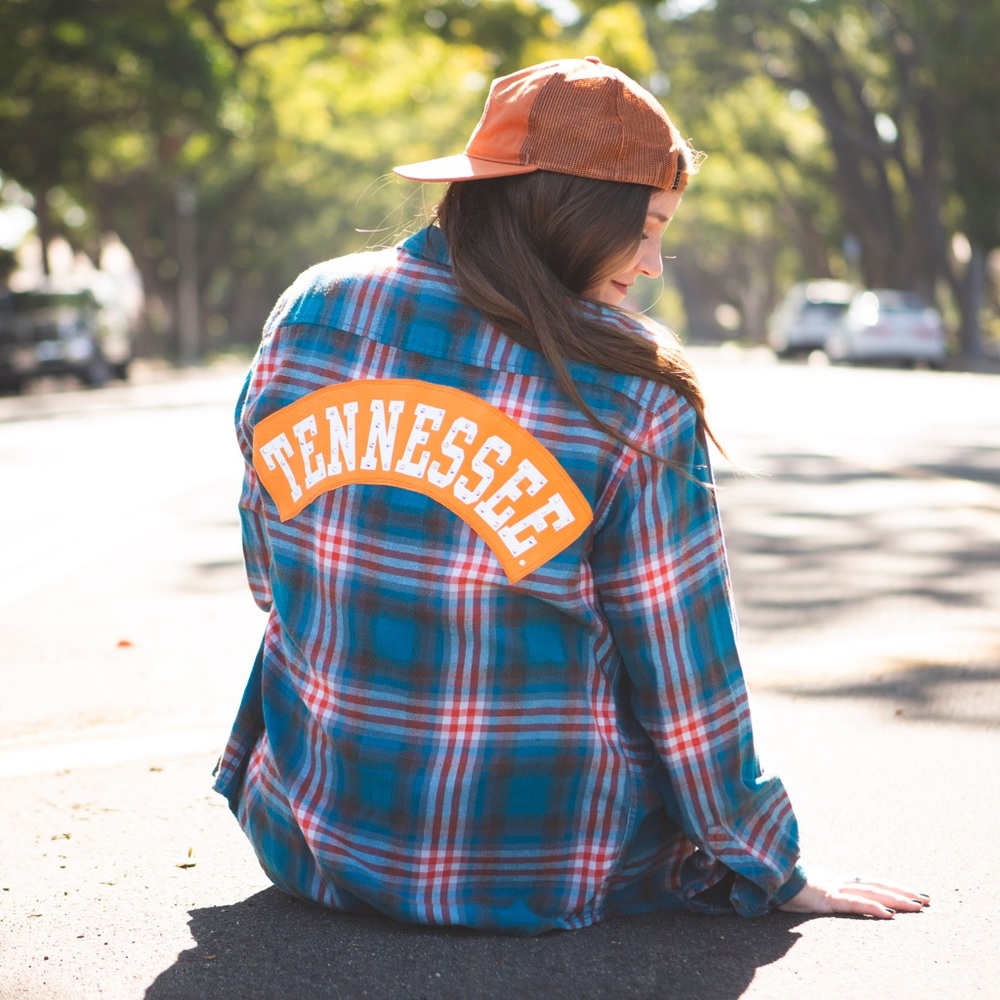 University of Tennessee upcycled flannel shirt